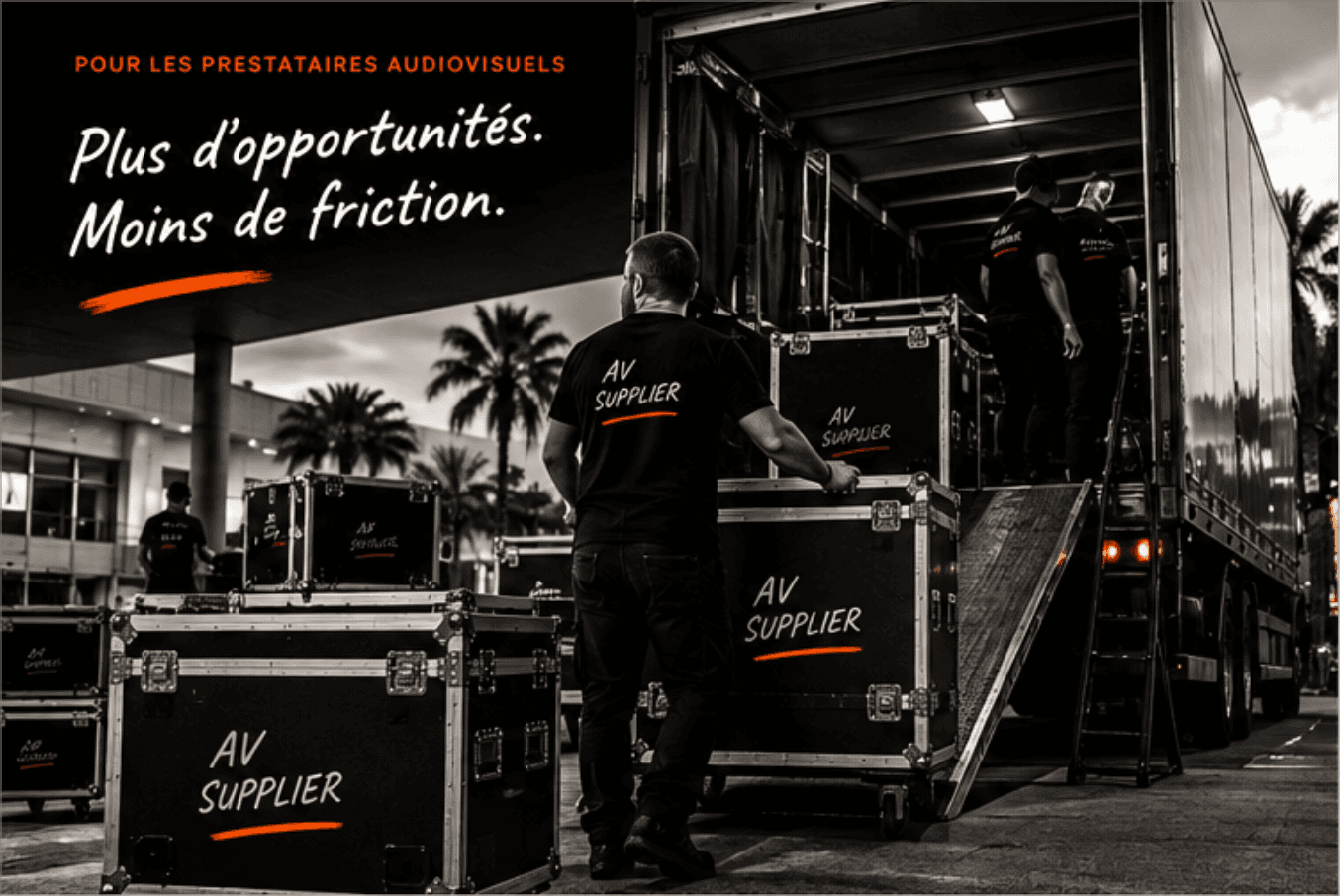 Prestataires audiovisuels chargeant des flight cases : plus d’opportunités, moins de friction